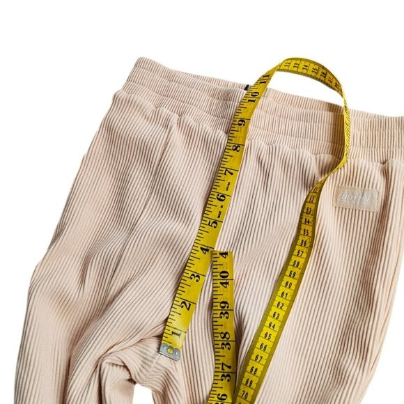 Bo+Tee Womens Ribbed Wide Leg Pull On Pants, Thick, Lined, Cream Pink,Size Small - Picture 5 of 8